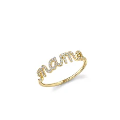Gold & Diamond Mama Script Ring