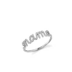 Gold & Diamond Mama Script Ring