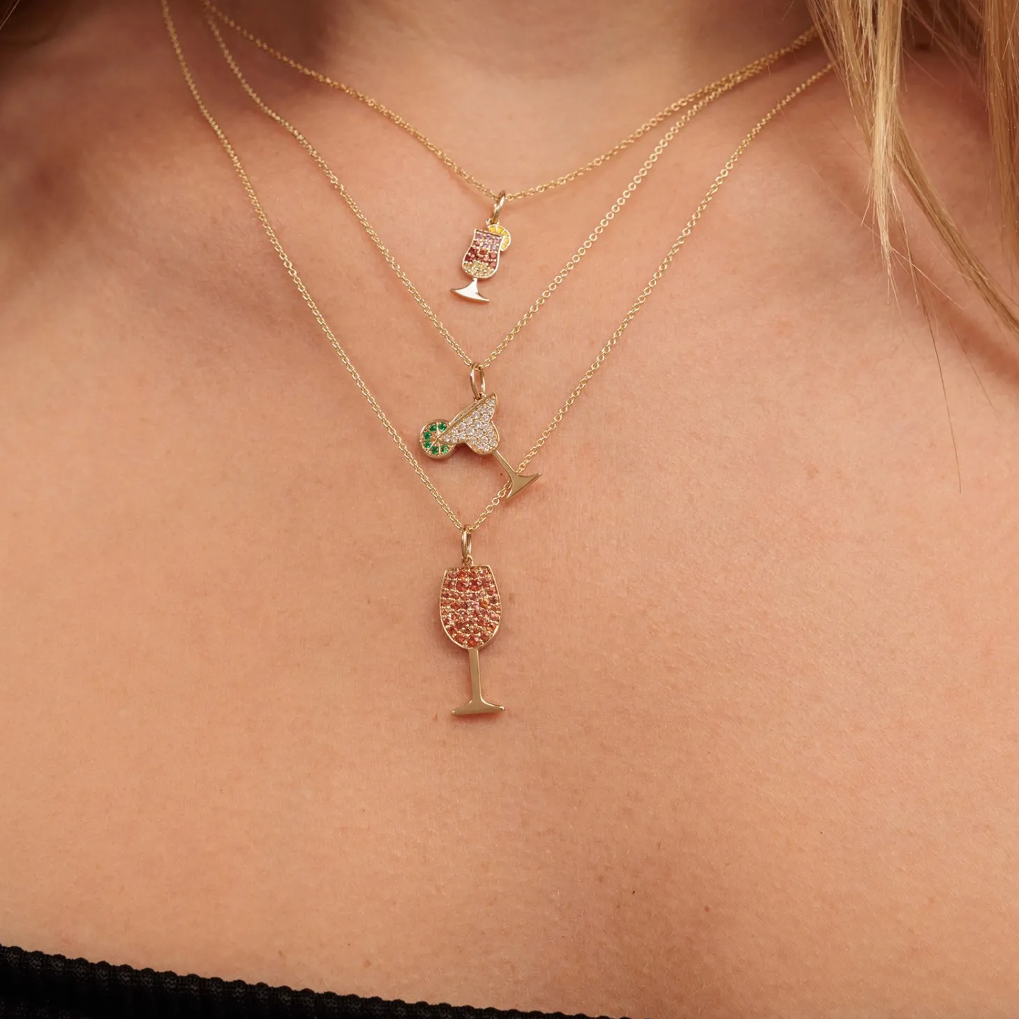 Gold & Diamond Margarita Charm