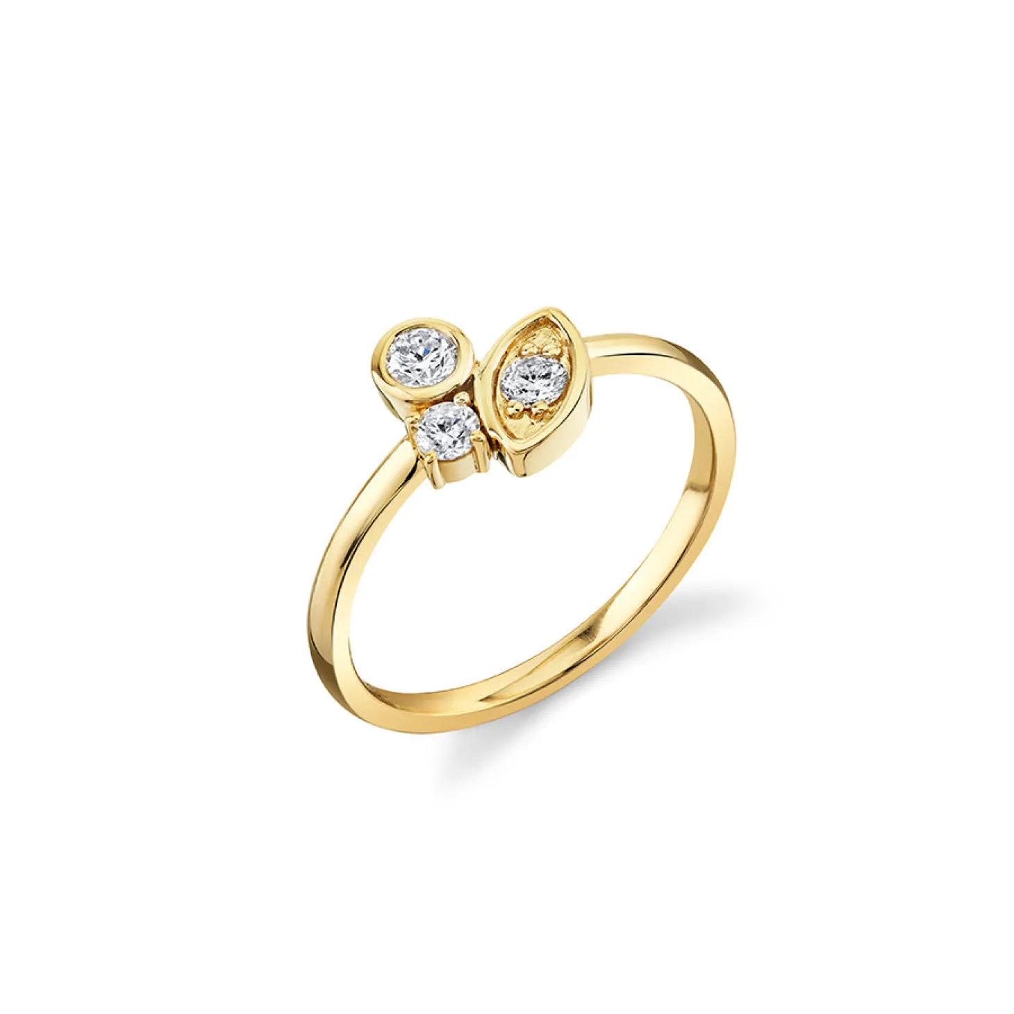 Gold & Diamond Marquise Eye Cluster Ring