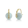 Gold & Diamond Marquise Eye Aquamarine Earrings