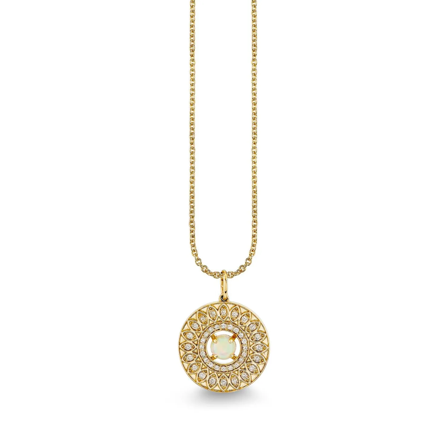 Gold & Diamond Marquise Eye Open Wheel Charm