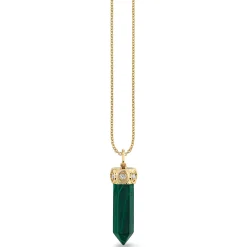Gold & Diamond Marquise Eye Long Stone Charm