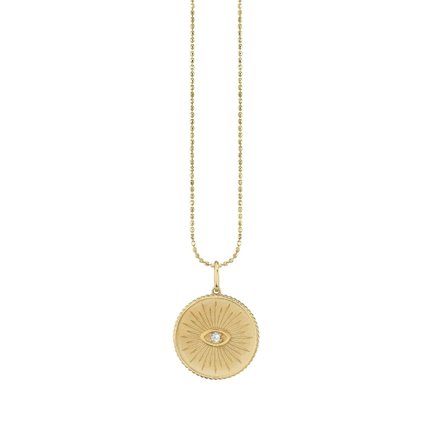 Gold & Diamond Marquise Eye Coin Charm