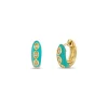 Gold & Diamond Marquise Eye Puffy Huggie Hoop