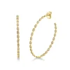 Gold & Diamond Marquise Eye Large Hoops