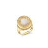 Gold & Diamond Marquise Eye Cabochon Signet Ring