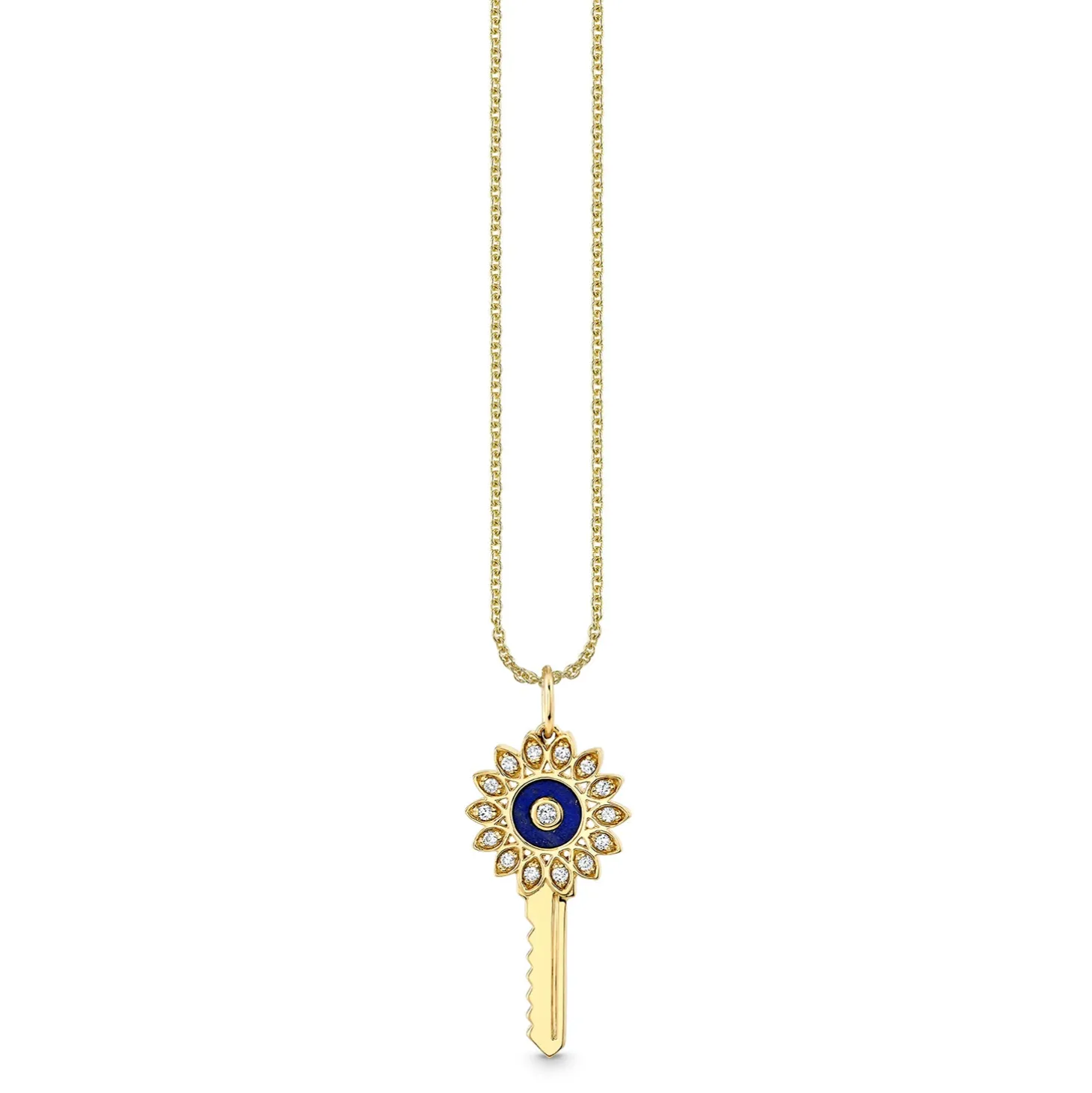 Gold & Diamond Marquise Eye Key Charm