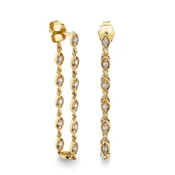Gold & Diamond Marquise Eye Drop Earring