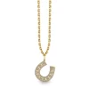 Gold & Diamond Marquise Eye Horseshoe Charm