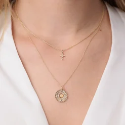 Gold & Diamond Marquise Eye Open Wheel Charm
