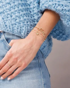 Gold & Diamond Marquise Eye Coin Bracelet