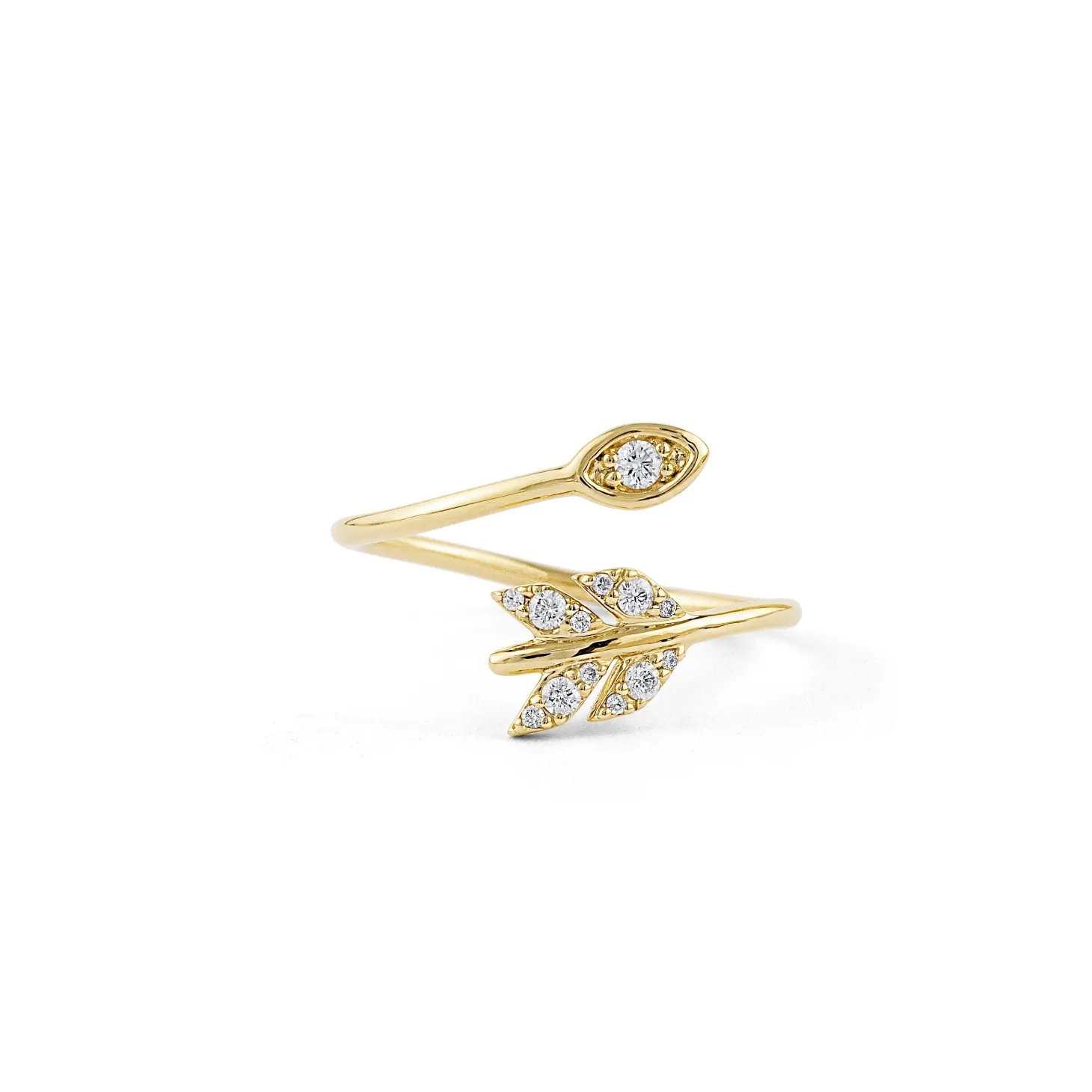 Gold & Diamond Marquise Eye Arrow Ring