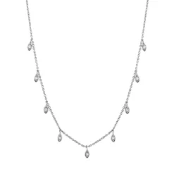 Gold & Diamond Marquise Eye Fringe Necklace
