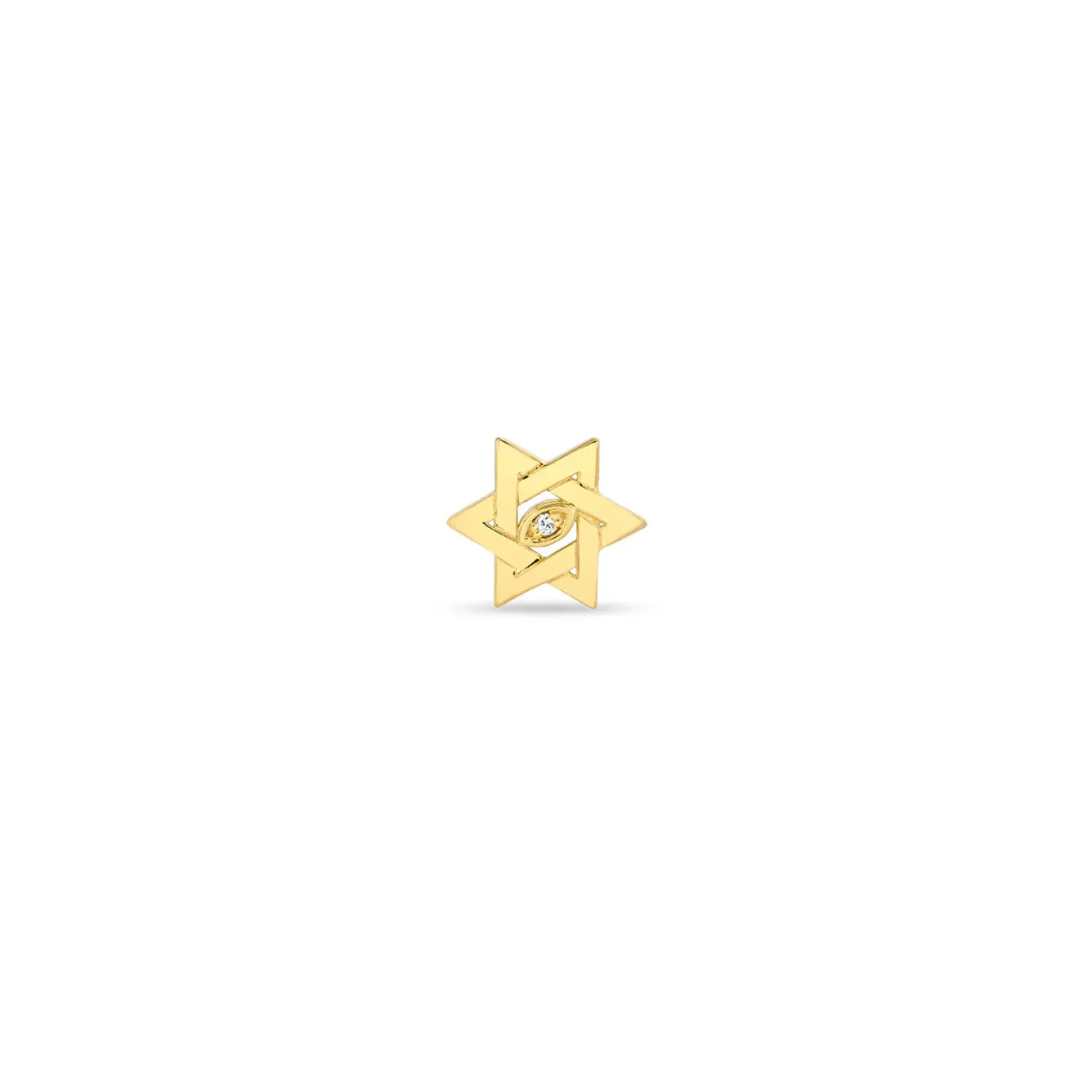 Gold & Diamond Marquise Eye Star Of David Stud