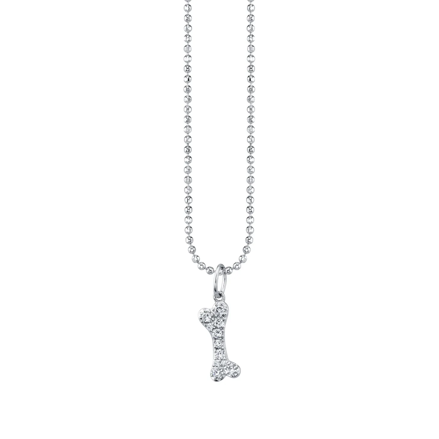 Gold & Diamond Medium Dog Bone Charm