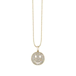 Gold & Diamond Medium Happy Face Charm