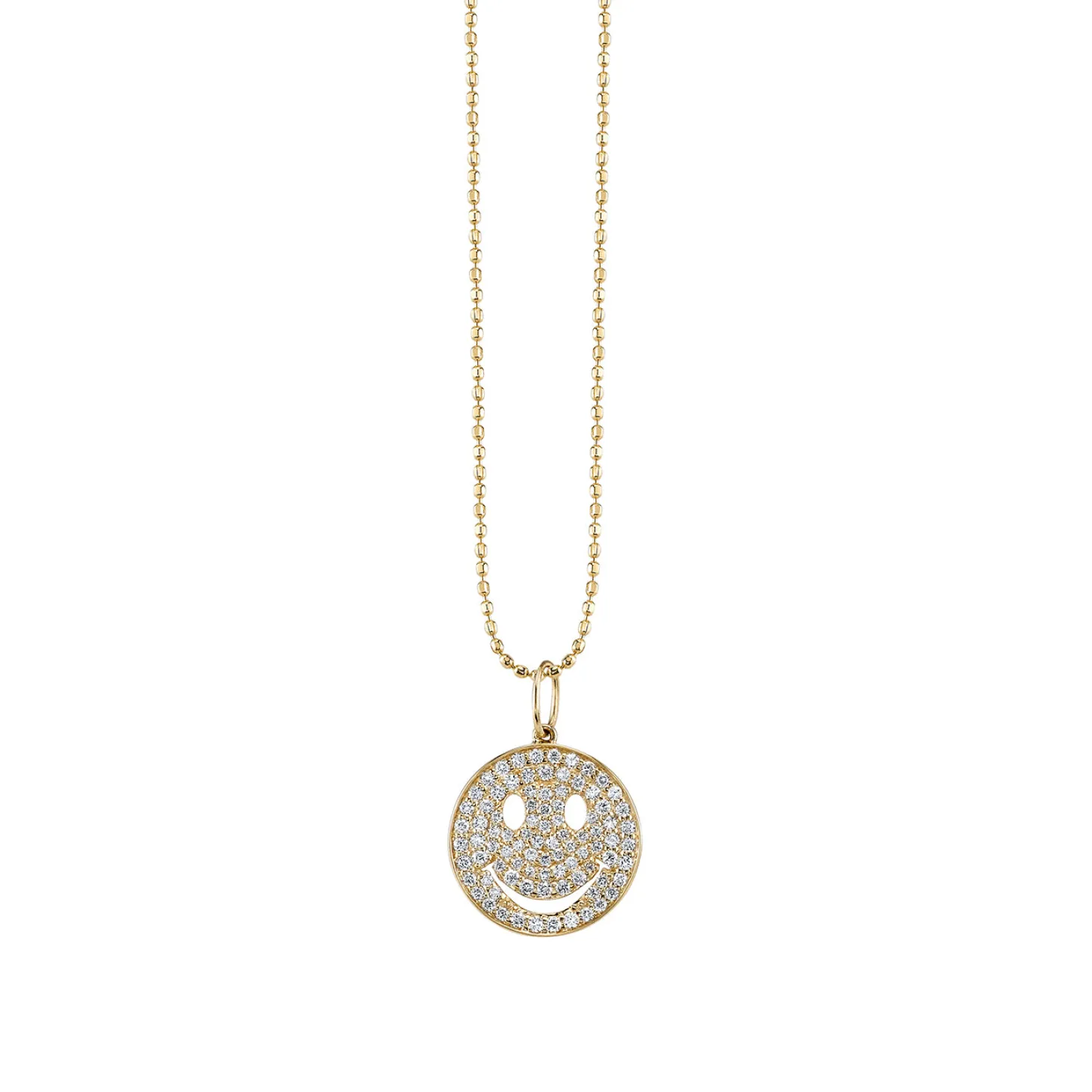 Gold & Diamond Medium Happy Face Charm