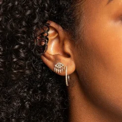 Gold & Diamond Medium Hoops