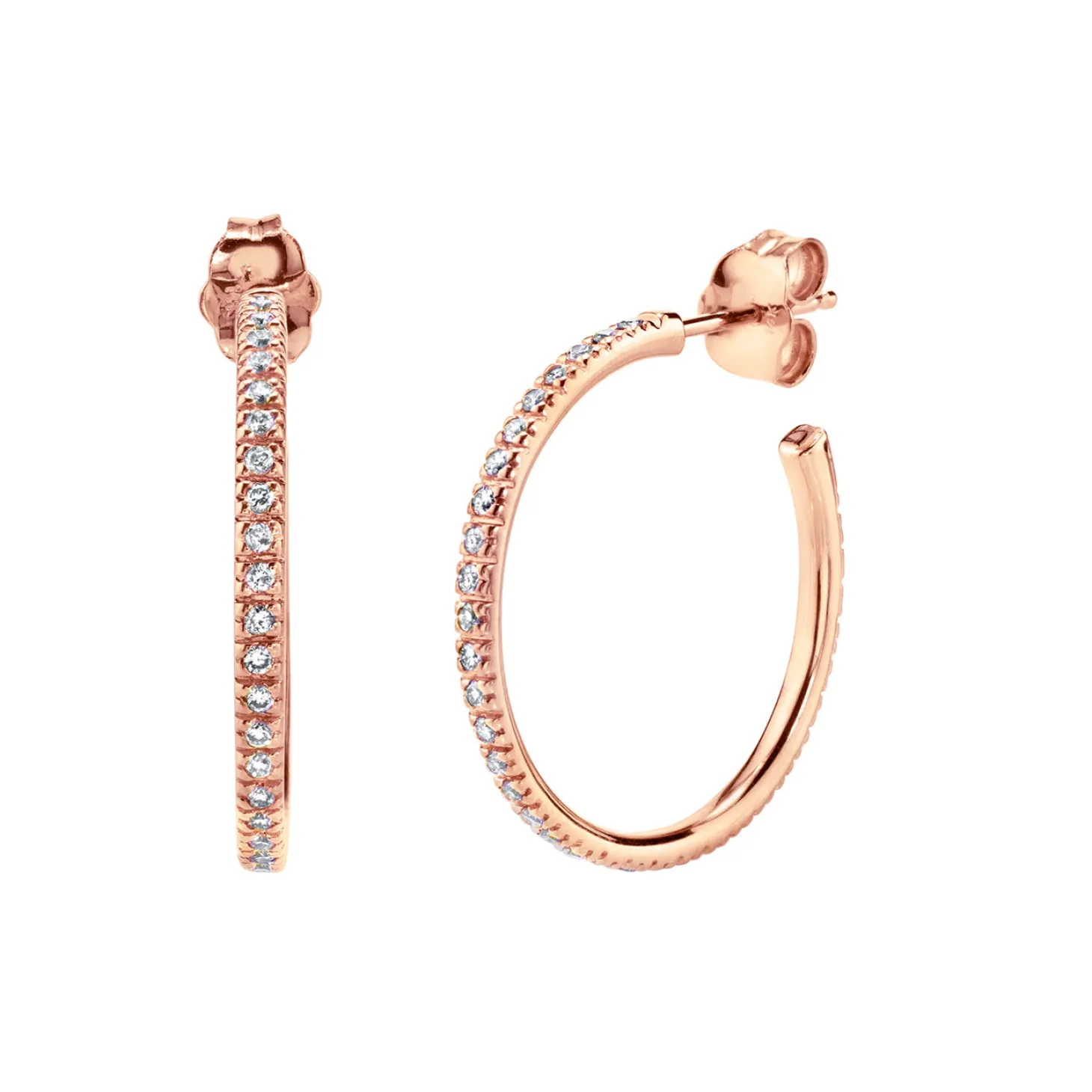 Gold & Diamond Medium Hoops