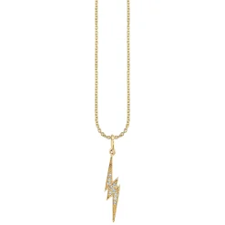 Gold & Diamond Medium Lightning Bolt Charm