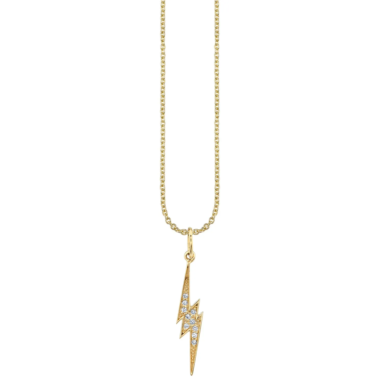 Gold & Diamond Medium Lightning Bolt Charm