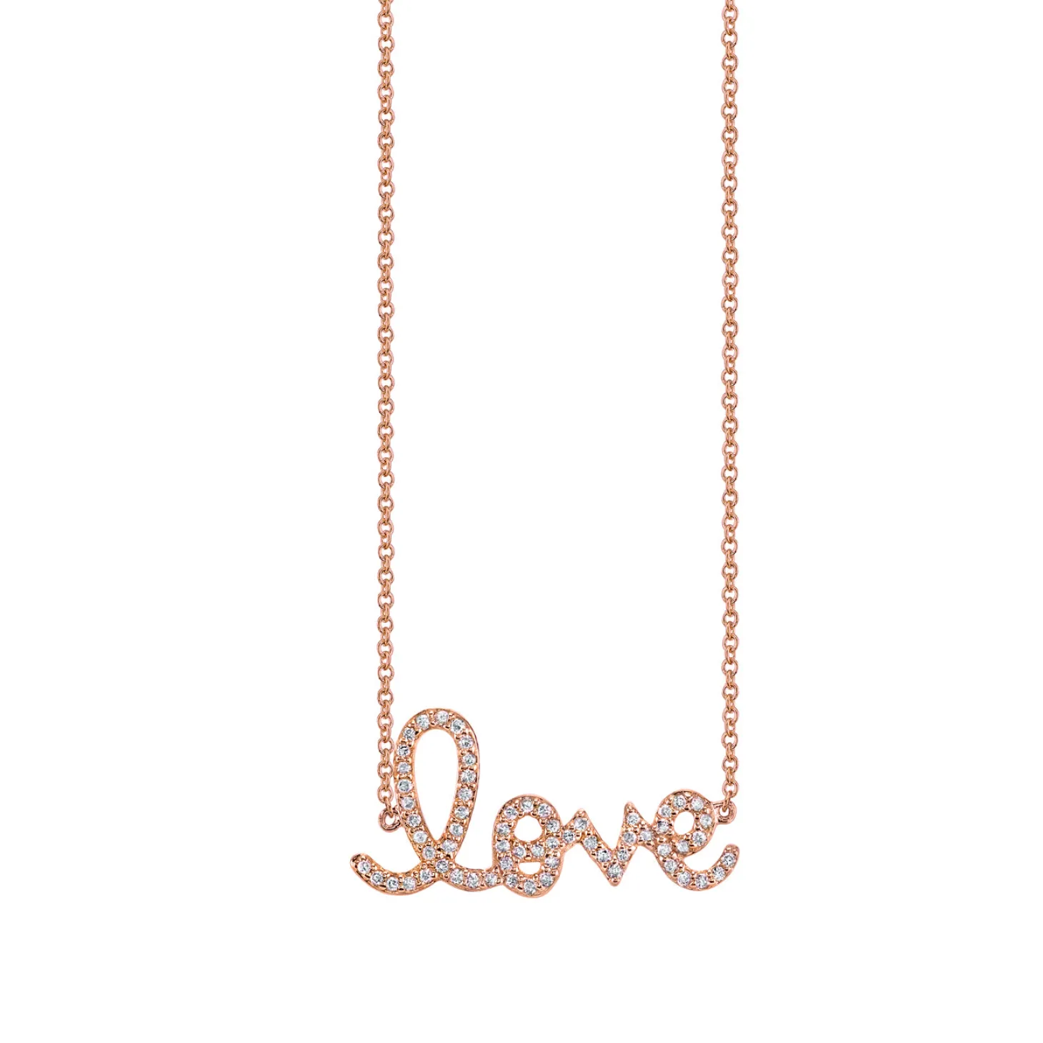 Gold & Diamond Medium Love Necklace