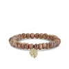 Gold & Diamond Medium Monstera Leaf on Moonstone