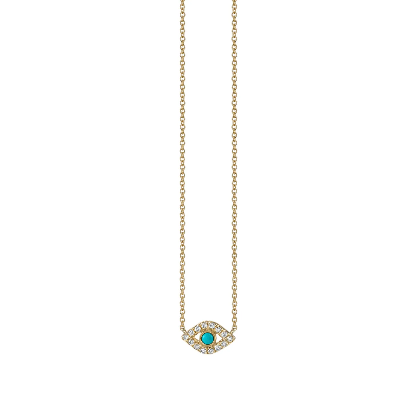 Gold & Diamond Mini Bezel Eye Necklace