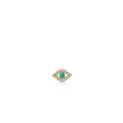Gold & Diamond Mini Bezel Eye Stud
