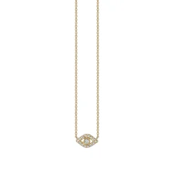 Gold & Diamond Mini Bezel Eye Necklace