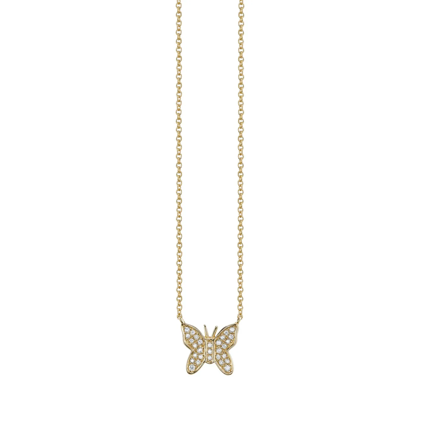 Gold & Diamond Mini Butterfly Necklace