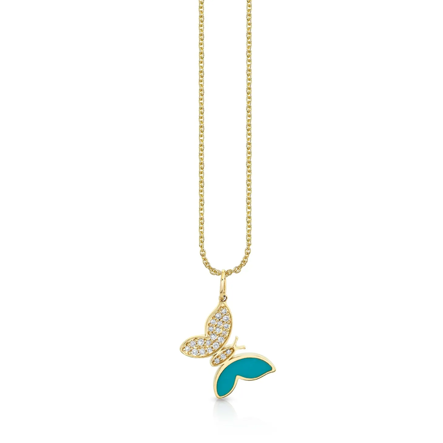 Gold & Diamond Mini Butterfly Charm