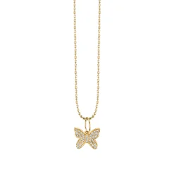 Gold & Diamond Mini Butterfly Charm