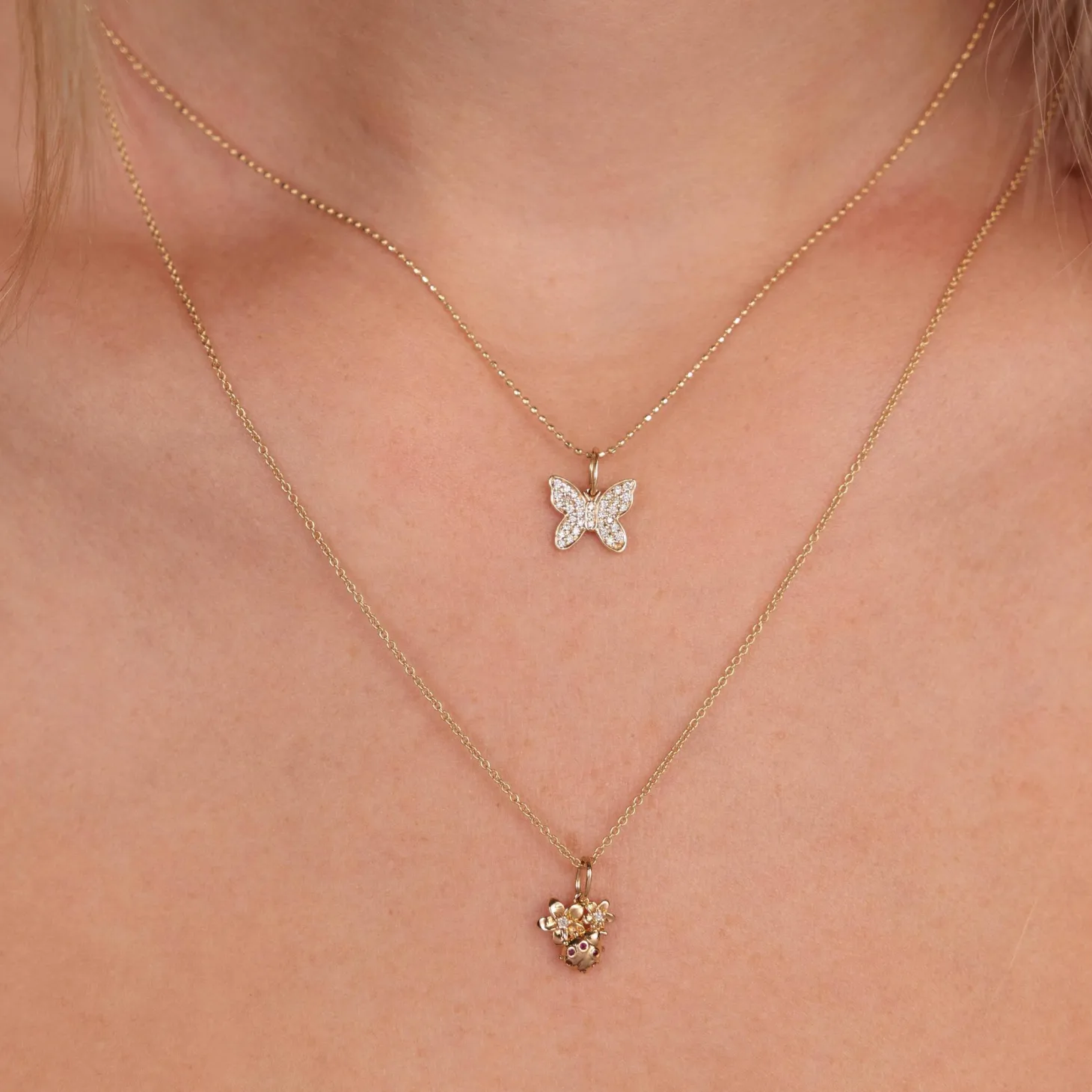 Gold & Diamond Mini Butterfly Charm
