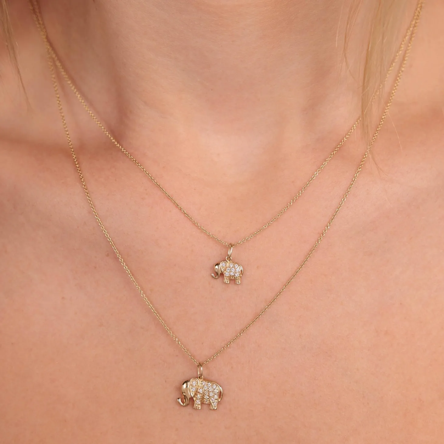 Gold & Diamond Mini Elephant Charm