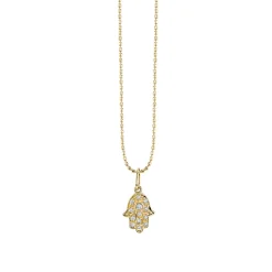 Gold & Diamond Mini Hamsa Charm