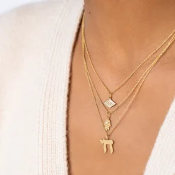 Gold & Diamond Mini Hamsa Charm