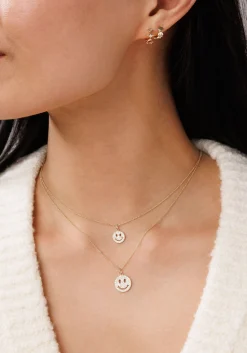 Gold & Diamond Mini Happy Face Charm
