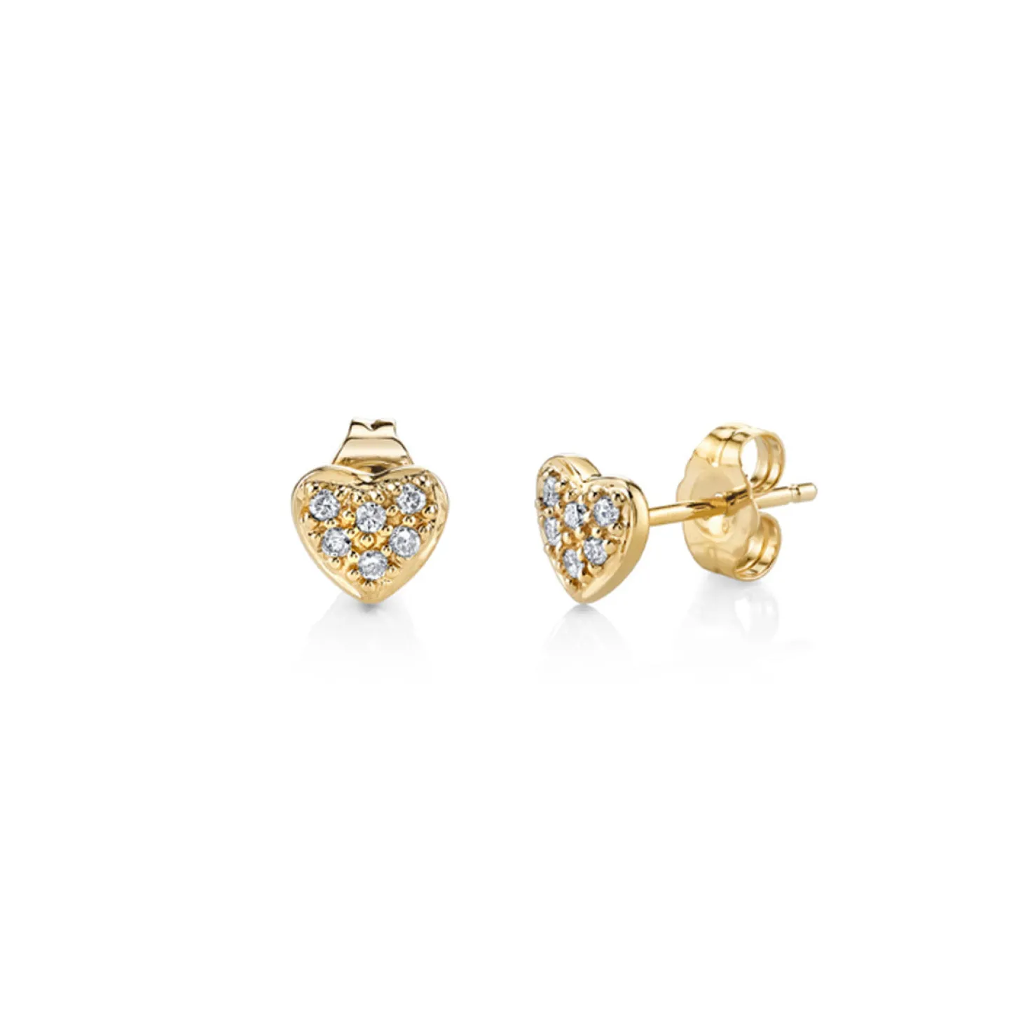 Gold & Diamond Mini Heart Stud