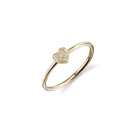 Gold & Diamond Mini Heart Ring
