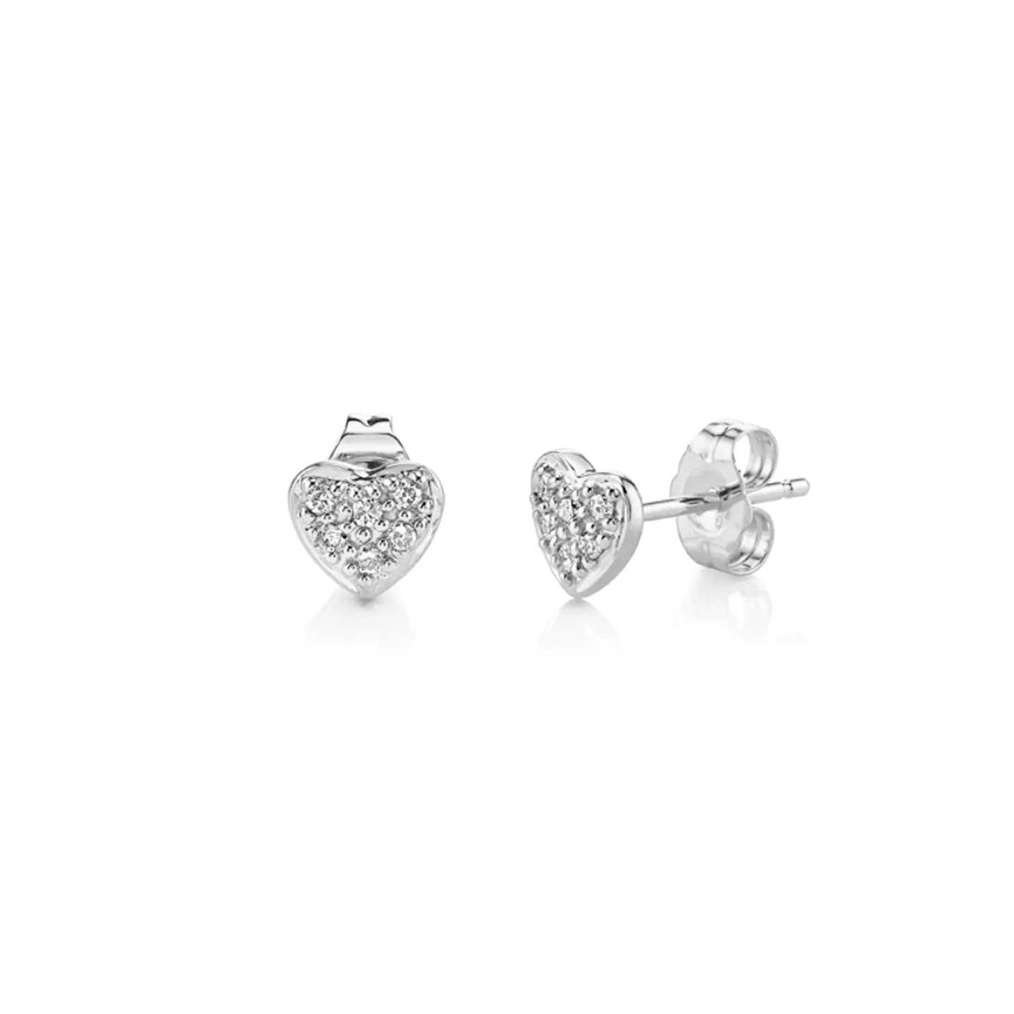 Gold & Diamond Mini Heart Stud