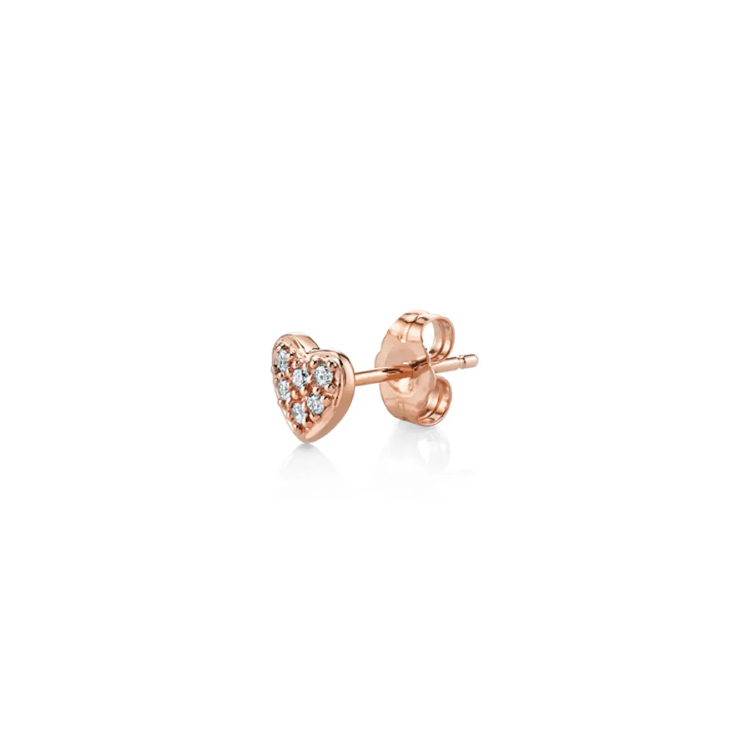 Gold & Diamond Mini Heart Stud
