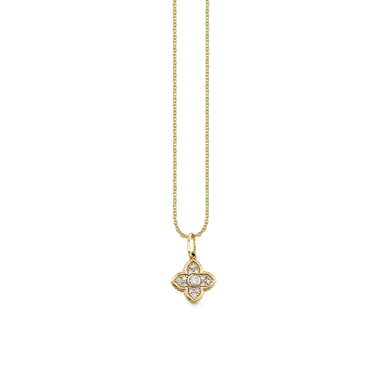 Gold & Diamond Mini Moroccan Flower Charm