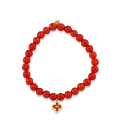 Gold & Diamond Mini Moroccan Flower on Carnelian