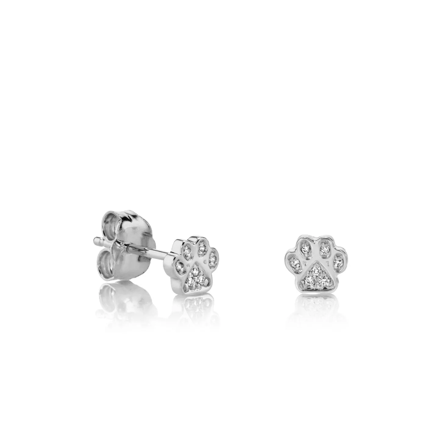Gold & Diamond Mini Paw Stud