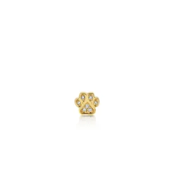 Gold & Diamond Mini Paw Stud