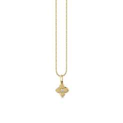 Gold & Diamond Mini Satin Moroccan Flower Charm