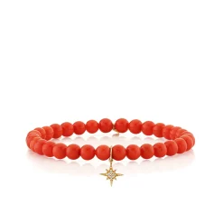 Gold & Diamond Mini Starburst on Peach Coral