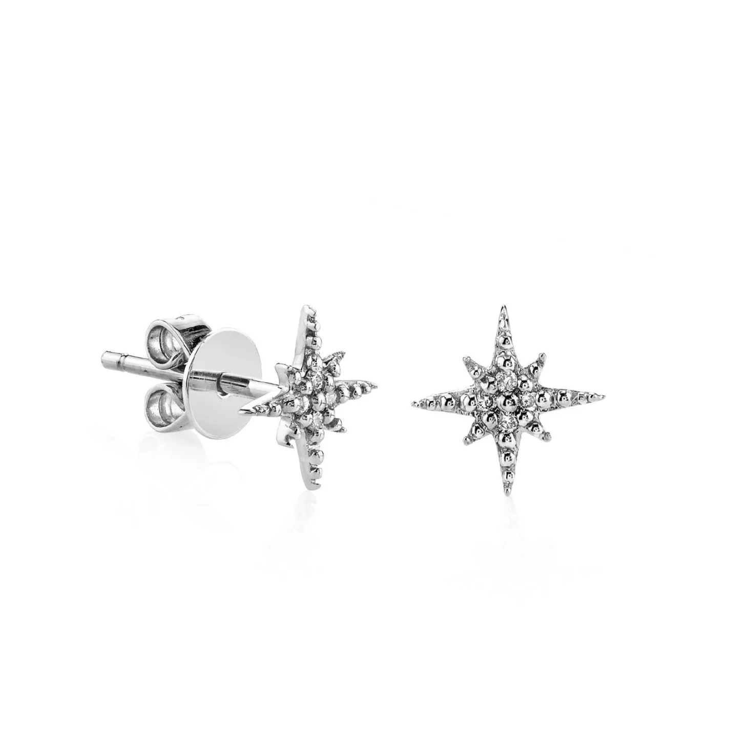 Gold & Diamond Mini Starburst Stud